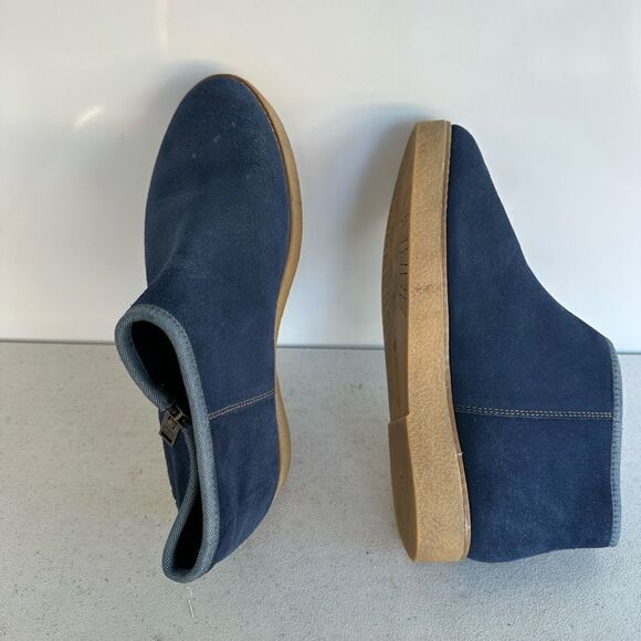 Timberland 6.5 Women's Navy Blue Suede Round Toe Paxton Hill Ankle Boots - Picture 8 of 8